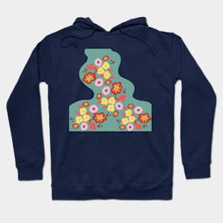 Floating flowers on a blue river Hoodie